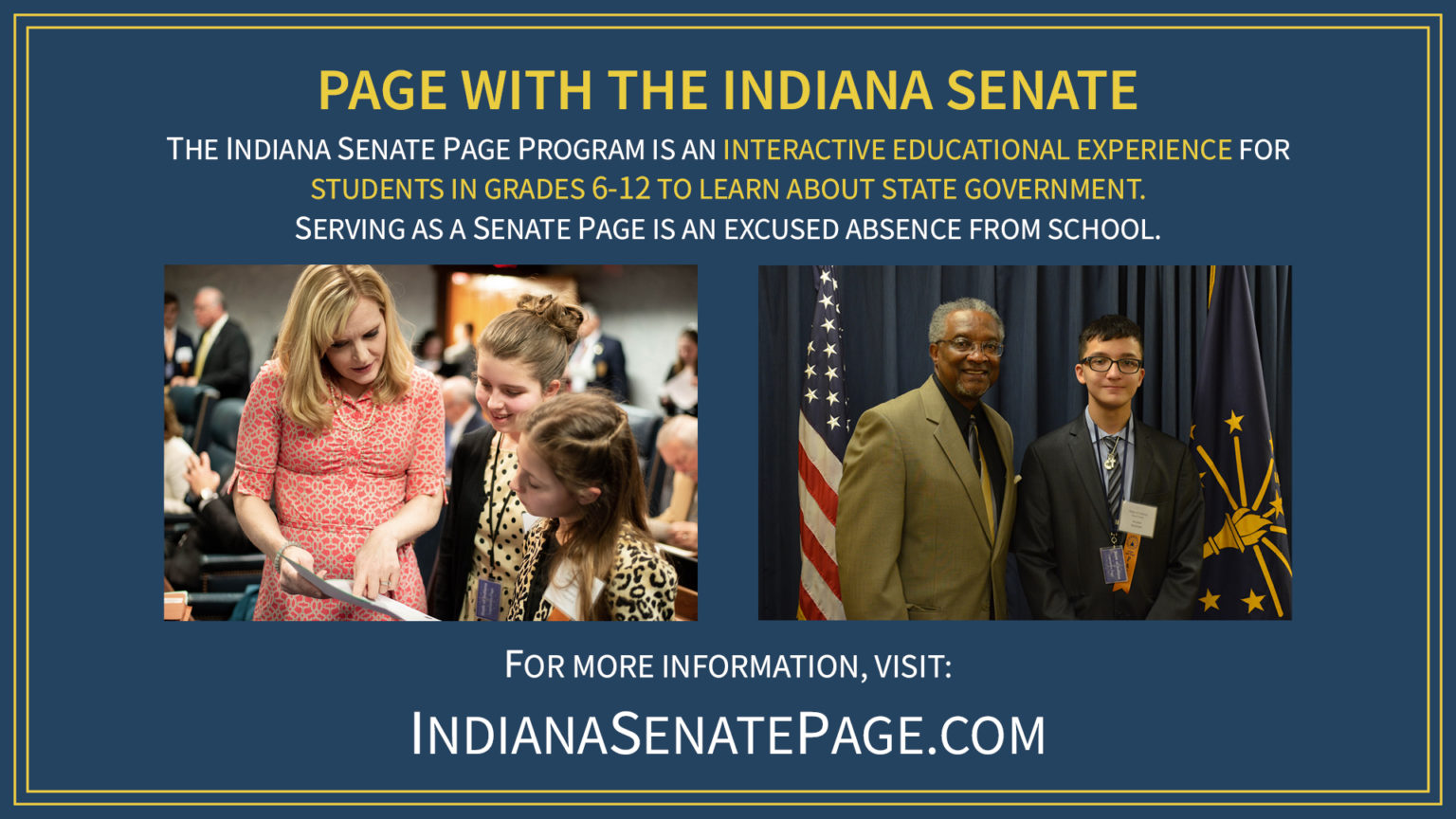 Indiana Senate Page Program 2022 Legislative Session